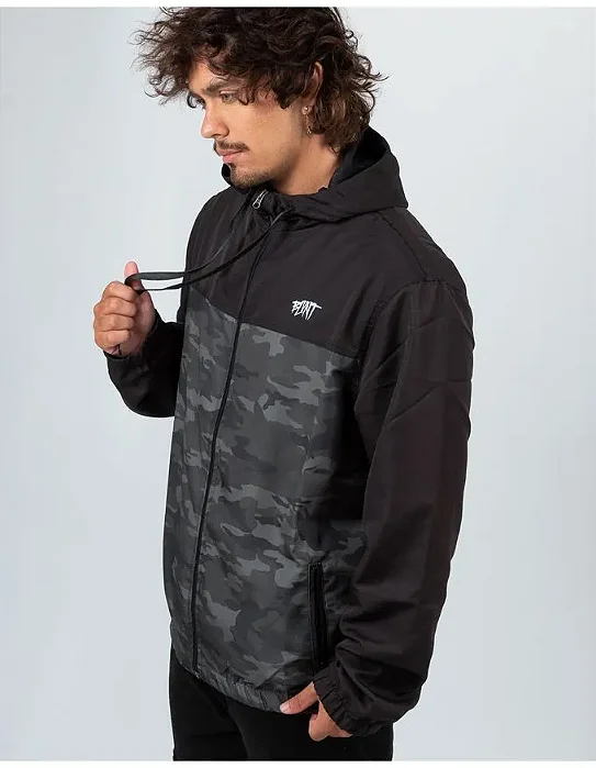 JAQUETA BLUNT CORTA VENTO CAMOUFLAGE PRETO
