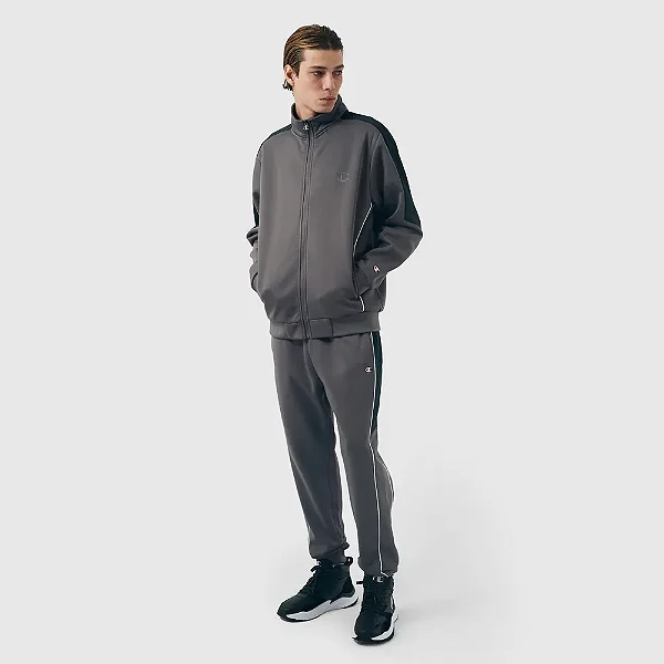 TRACKSUIT CHAMPION ACTIVE TWO TONE OUTLINE LOGO CINZA