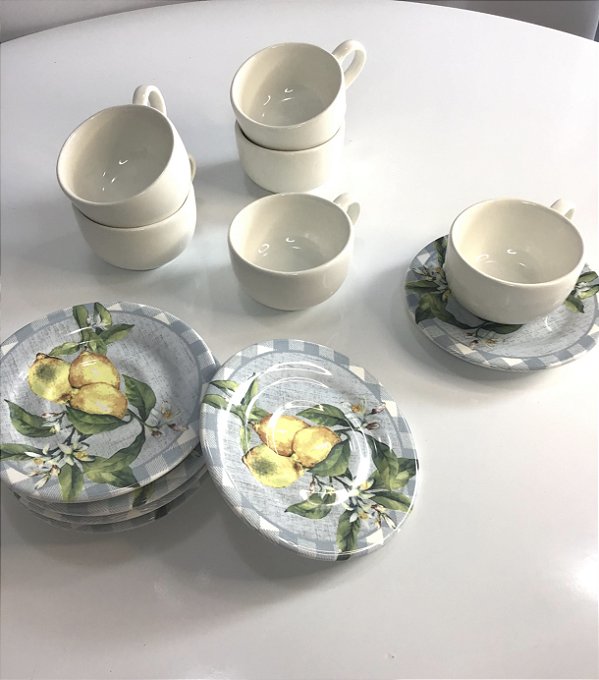 Xícara Café Br c/ Pires AMALFITANA  6 pçs 1* Classific.