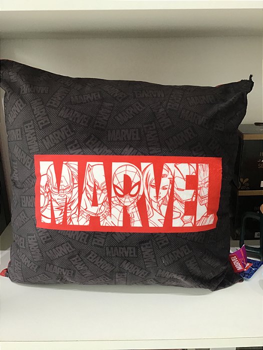 Almofada fibra Veludo Marvel Logo 40x40 cm