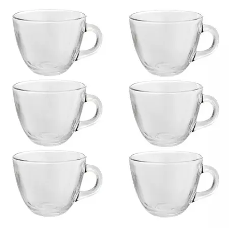 Cj 6 Xícaras de Café de Vidro BASIC 90ml