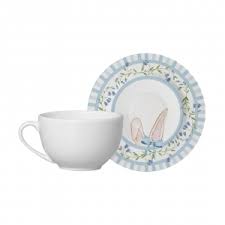 Xícara Chá Br c/ Pires Lírio da Páscoa - 6 pçs - 1ª Class