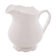 Leiteira de Porcelana Alto Relevo Branca 250ml