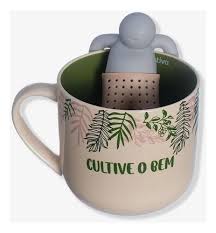 Caneca 350ml c/ infusor p/ chá  JARDINAGEM