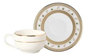 Xícara Chá Br Filete c/ Pires Premium Classic Nuts 6 pçs- 1ª Classif