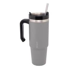 Caneca Térmica Parede dupla SLIMTERM c/ Canudo cinza 890ml