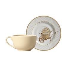 Xícara Chá Nude c/ Pires Huppert 6 pçs 1ª Class