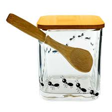 Açucareiro Tampa e Colher de Bambu NEW BUG 8x9,5cm Vidro