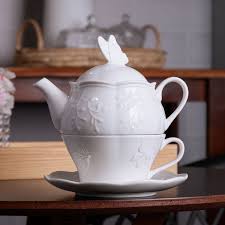 Cj 3 Pçs de Chá Porcelana NEW BONE BUTTERFLY FLOWER