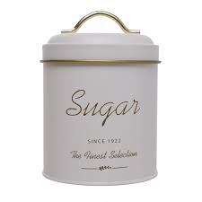 Porta Mantimento p/ Açucar OLINA 11x 12x 16cm Off White Metal