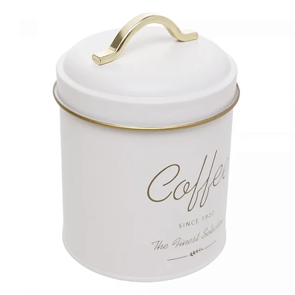 Porta Mantimento p/ Café  OLINA 16x12 cm Off White Metal