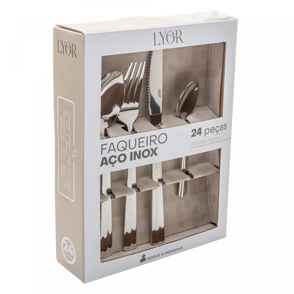 Faqueiro 24 Pçs MONTENEGRO Aço Inox