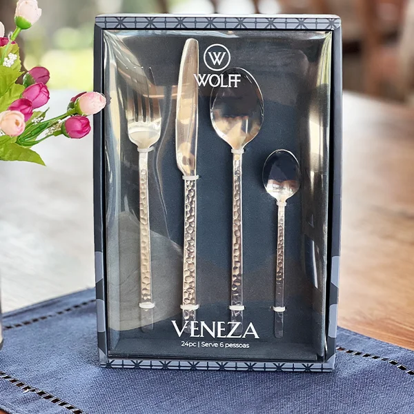 Faqueiro 24 Peças de Aço Inox VENEZA