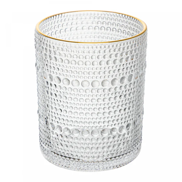 Cj 6 Copos DOTS c/ fio de Ouro  340ml  Vidro