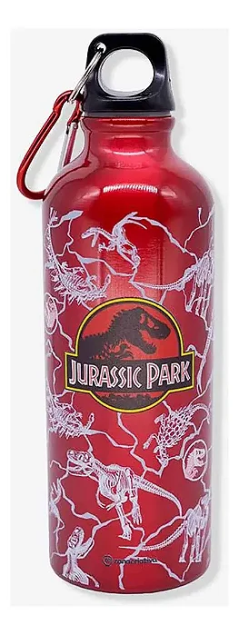 Garrafa Alumínio 500ml c/ Mosquetão  JURASSIC PARK