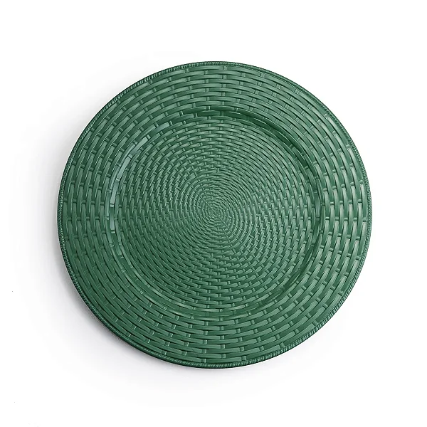 Sousplat Plástico Verde 33 x 33cm - 1 unid