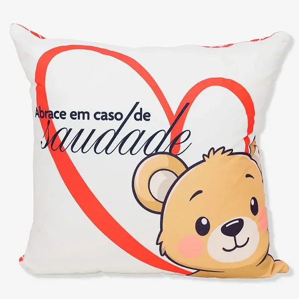 Almofada  Fibra Veludo  40x40cm  Namorados Bear