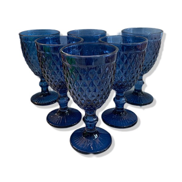 Taça Para Água De Vidro Empire Azul - Ideal Lar