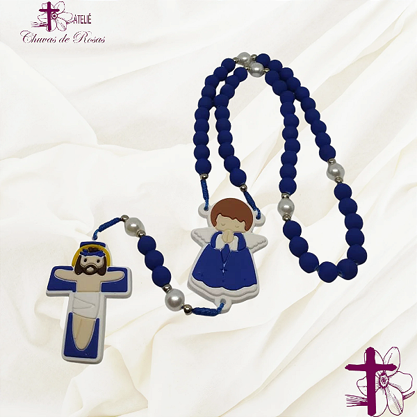 Terço Infantil Santa Infância - AZUL ROYAL