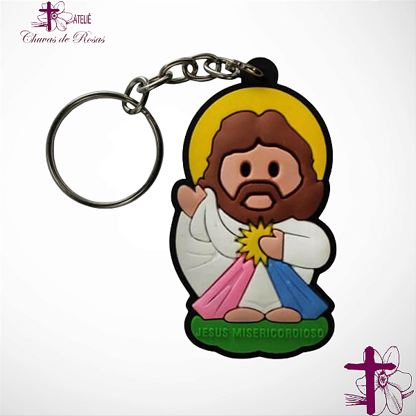 Chaveiro Emborrachado Jesus Misericordioso