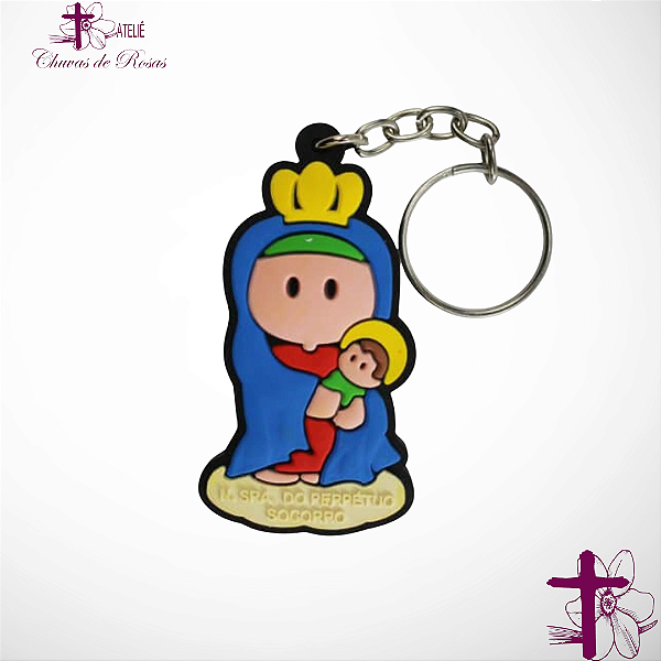 Chaveiro Emborrachado Nossa Senhora do Perpetuo Socorro