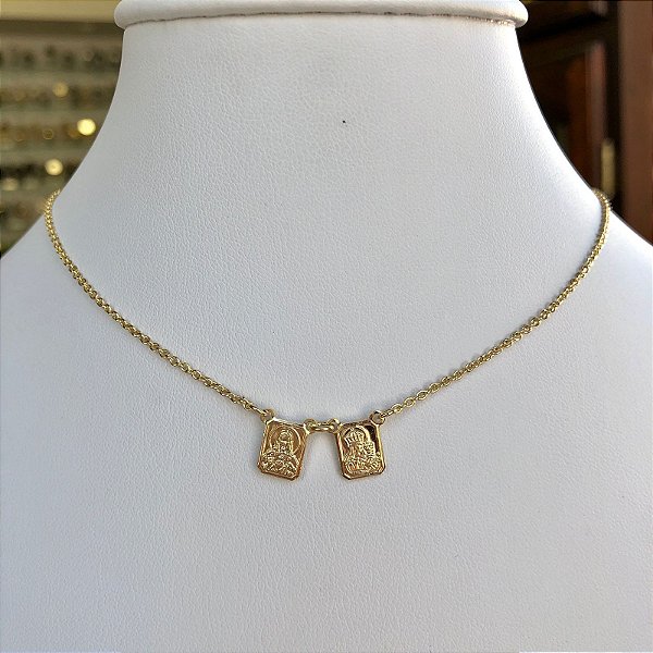 Escapulário Folheado a Ouro