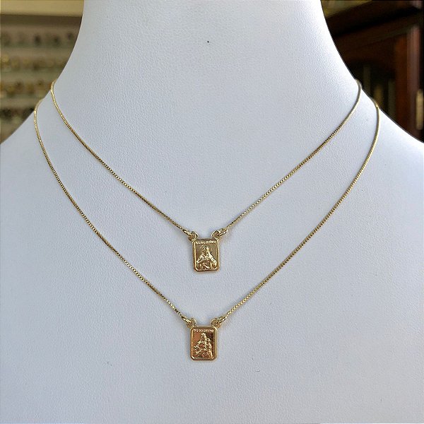 Escapulário Folheado a Ouro