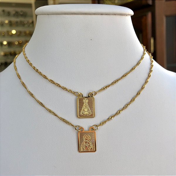 Escapulário Folheado a Ouro