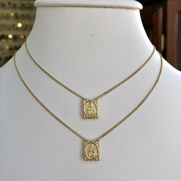 Escapulário Folheado a Ouro