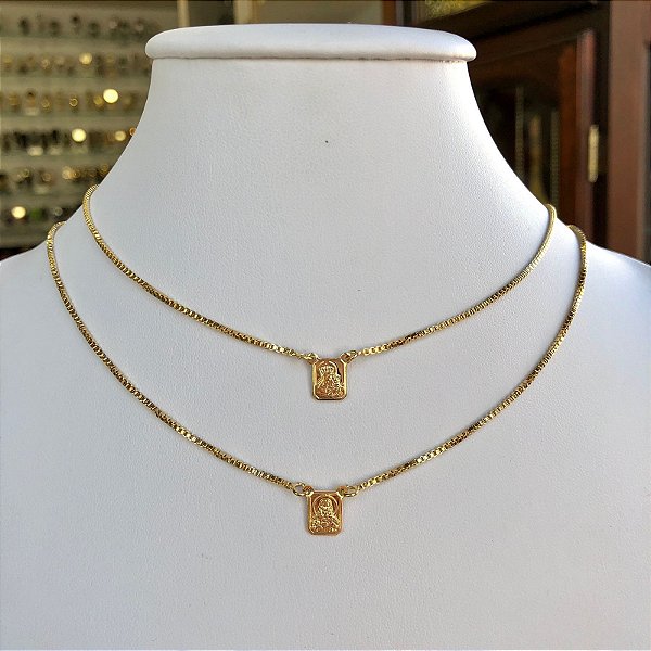 Escapulário Folheado a Ouro