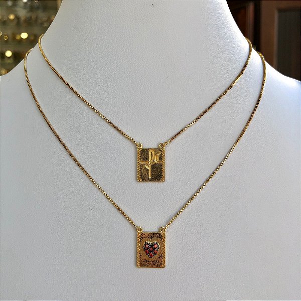 Escapulário Folheado a Ouro