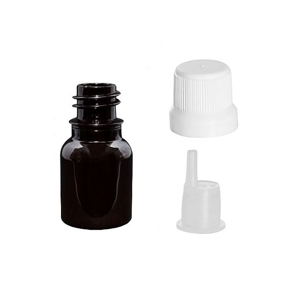 Frasco de plástico PET âmbar gotejador 10 ml kit com 10 unid