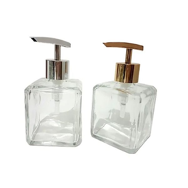 Frasco de Vidro Cubo para Sabonete líquido 250 ml Super Luxo
