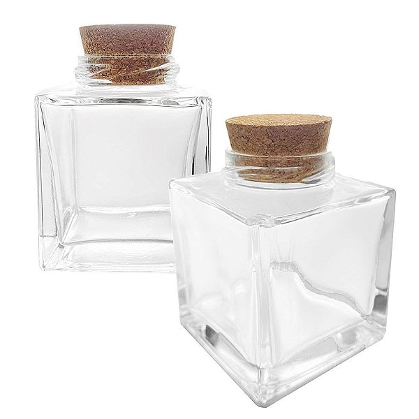 Pote de Vidro para Tempero de 100 ml com Rolha de Cortiça