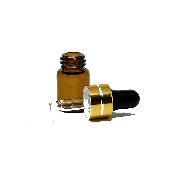 Frasco de Vidro âmbar conta gotas de 2 ml Luxo (10 unid)