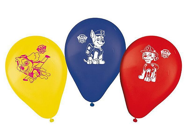 Balões de Aniversário Bexigas da Patrulha Canina pacote com 25 unid