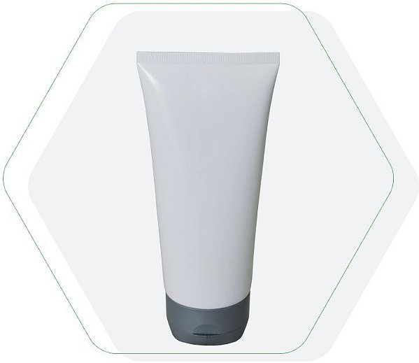 Bisnaga Plastica 150 ml tampa flip top Corpo Branco (10 unid.)