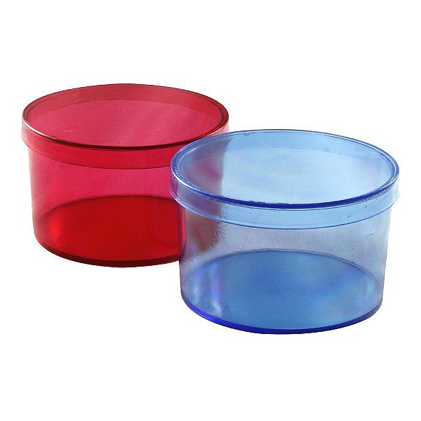 Caixinha Acrílica Redonda colorida kit com 10 unid
