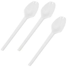 Colher descartável de Sobremesa Branca pacote com 50 unid