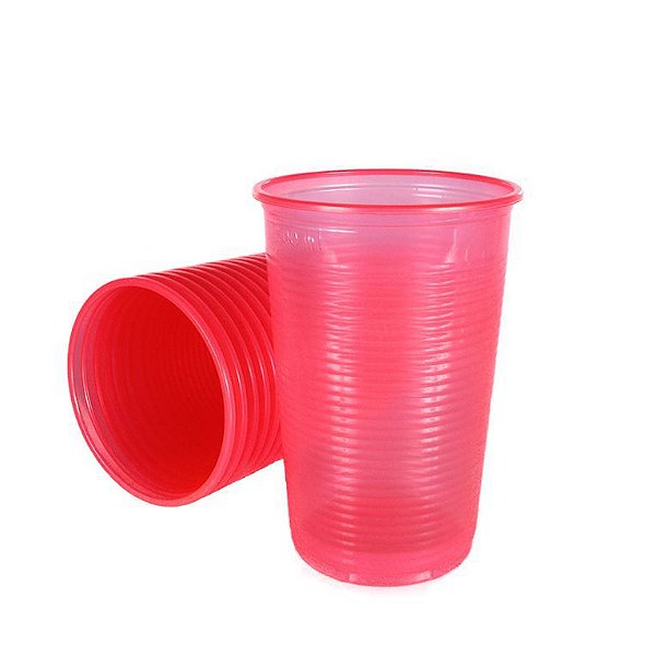 Copo Descartável Rosa Neon 500 ml pacote com 20 unid