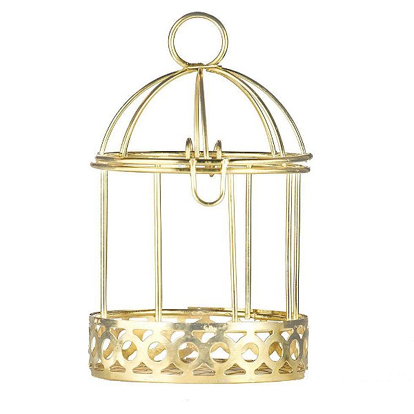 Gaiola Aramada para Lembrancinhas Dourada kit com 4 unid