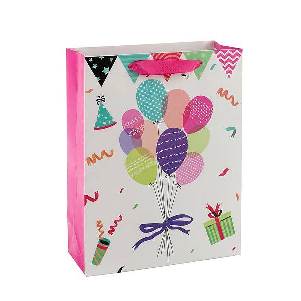 Sacola de Papel para Presente Rosa