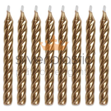Vela Espiral dourada com 8  velas