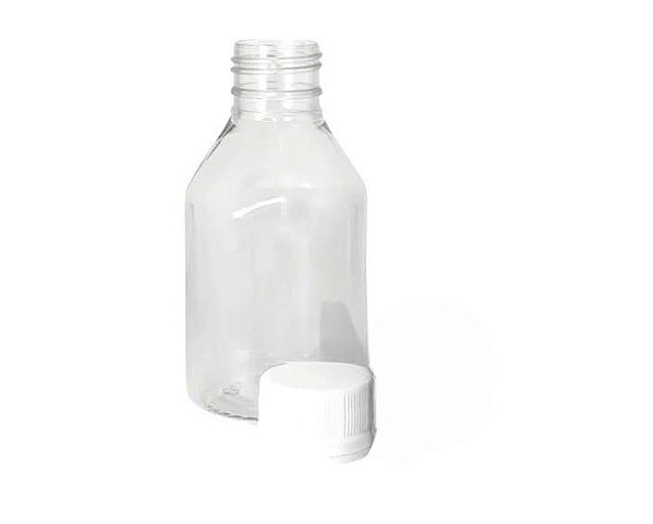 Frasco plástico de 100 ml para refil tampa rosca lacre kit com 10 unid