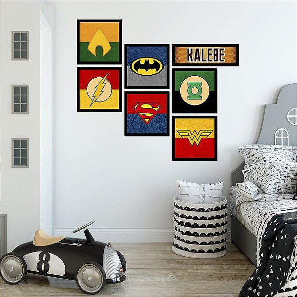 Kit Placas Decorativas Super- Heróis DC Personalizado