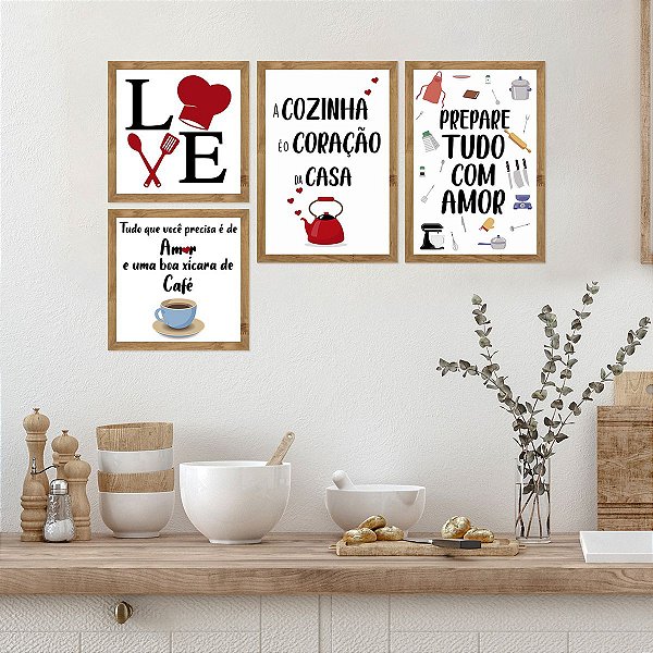 Kit Placas Decorativas Cozinha Love