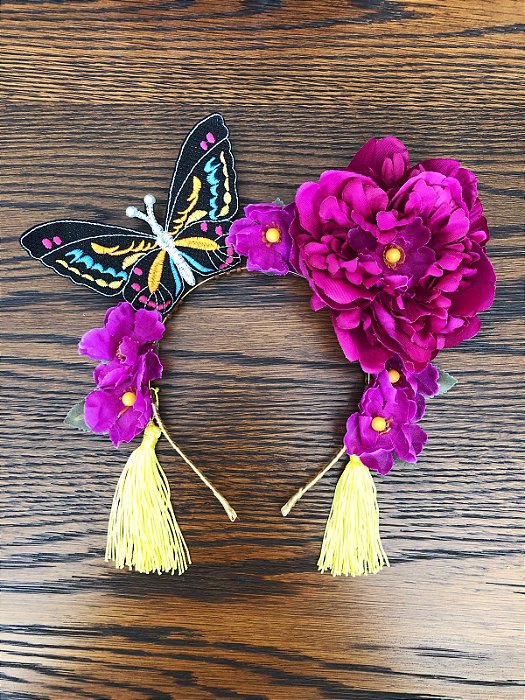 Tiara Borboleta bordada Carnaval Bloquinho