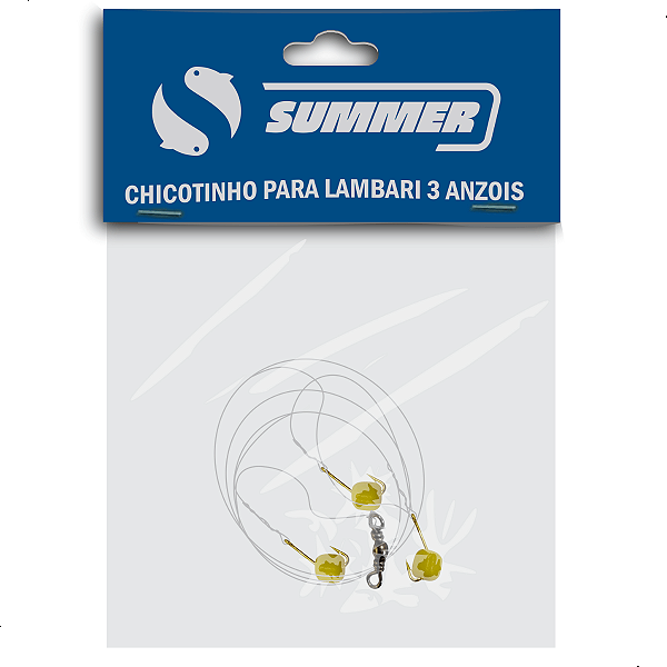 Chicotinho Para Lambari 3 Anzóis C/ Missanga Cartela 1pç Summer