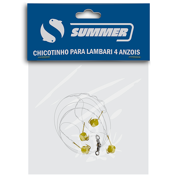 Chicotinho Para Lambari 4 Anzóis C/ Missanga Cartela 1pç Summer