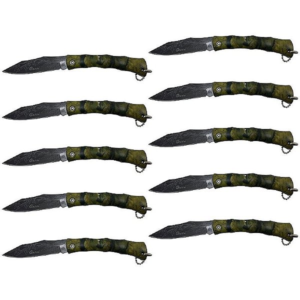 Kit 10pçs Canivete De Caça e Pesca Camuflado XV3137 Xingu